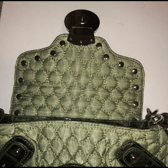 INS Faux Crocodile Fabric Bag Green Nicole Lee - Picture 3 of 8
